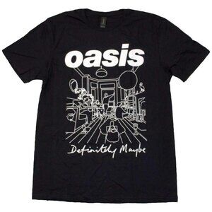 Definitely Maybe Line Drawing Graphic Band T-Shirt Vintage Rock Tee
